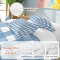 thumbnail image 3 of Blue White Plaid Bedding 3 Piece Duvet Cover Set Full Size, Gradient Geometric Buffalo Checkered Soft Microfiber Comforter Cover with Zipper Closure & Pillowcases, Wrinkle & FadeResistant Quilt Cover, 3 of 9