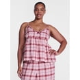 thumbnail image 2 of Joyspun Women's Flannel Cami w/ Self Ruffle Sleep Top, Sizes XS to 2X, 2 of 6