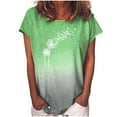 thumbnail image 1 of Hauts d'Été pour Femmes à Manches Courtes Col Rond Dégradé Tunique Tee Tops Blouses Habillées Décontractées Confortables T-Shirts Basiques, 1 of 4