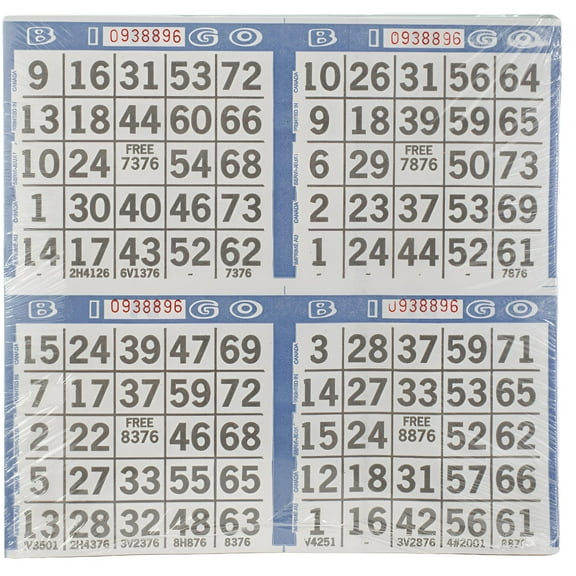 Dab'N Stic Bingo Game Sheets, 8" X 8", 125/Pkg