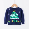 thumbnail image 2 of Generic Kids Classic Fit Sweaters Clearance Toddler Boys Girls Christmas Trees Cartoon Sweater Long Sleeve Warm Knitted Pullover Knitwear Xmas Tops for Fashion Pullovers(6-7 Years,Navy), 2 of 5