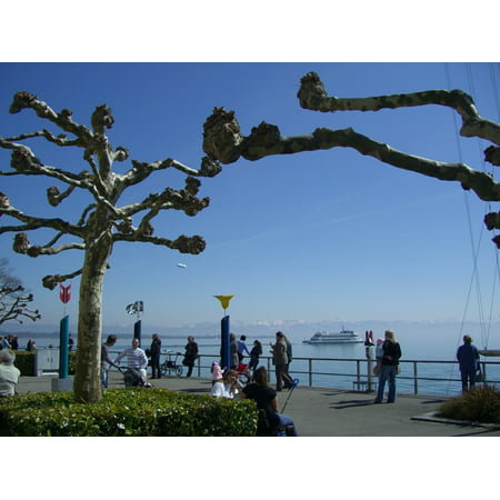 Canvas Print Easter Walk Promenade Lake Constance Plane Stretched Canvas 10 x