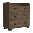 thumbnail image 6 of Knubmt 4 Drawers Dresser with Handle, Wood Storage Cabinet for Living Room, Bedroom, Office, Dark Brown, 6 of 7