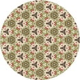 thumbnail image 1 of Ahgly Company Tapis d'Intérieur Lavable en Machine Carré Transitionnel Kaki Or, 3 Pieds Carré, 1 of 7