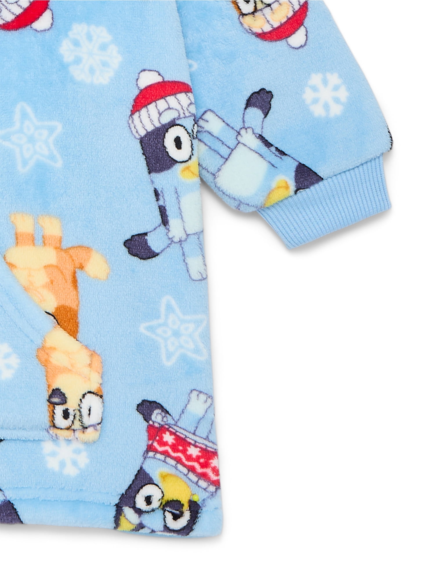 Bluey Toddler Boys Cozy Hoodie with Faux Shearling Lining, Sizes 12M-5T
