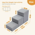 thumbnail image 5 of PAWZ Road Pet Stairs 3-Step Dog Ramp Ladder with Storage Boxes Folding Cat Dog Ramp for Small and Medium Pets,Gray, 5 of 9