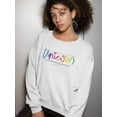 thumbnail image 2 of Unicorn In Rainbow  Sweatshirt Women -Image by Shutterstock, Female Small, 2 of 4