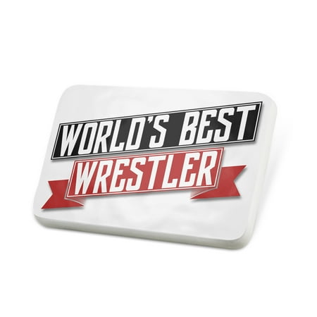 Porcelein Pin Worlds Best Wrestler Lapel Badge – (Best Kid Wrestler In The World)