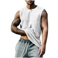 thumbnail image 2 of Xysaqa Men's Workout Tank Tops Solid Color Casual Fitness Sport Round Neck Tank Top Blouse M-3XL, 2 of 4