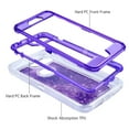 thumbnail image 5 of For Apple IPhone 8 Plus / IPhone 7 Plus Tough Defender Sparkling Liquid Glitter Heart Case With Transparent Holster Clip Purple, 5 of 5