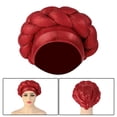 thumbnail image 4 of Turbante africano, pañuelo para la cabeza, cubrecabezas, turbante trenzado, gorro tipo beanie rojo, 4 of 7
