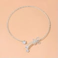 thumbnail image 2 of HOOUN Fashion Crystal Glitter Rhinestone Adjustable Silver Choker Butterfly Necklace, 2 of 4