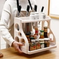 thumbnail image 4 of CAROOTU Kitchen 2-Tier Spice Rack Organizer Multipurpose Kitchen Utensil Holder Freestanding Shelf Organizer for Jars Bottle, 4 of 6