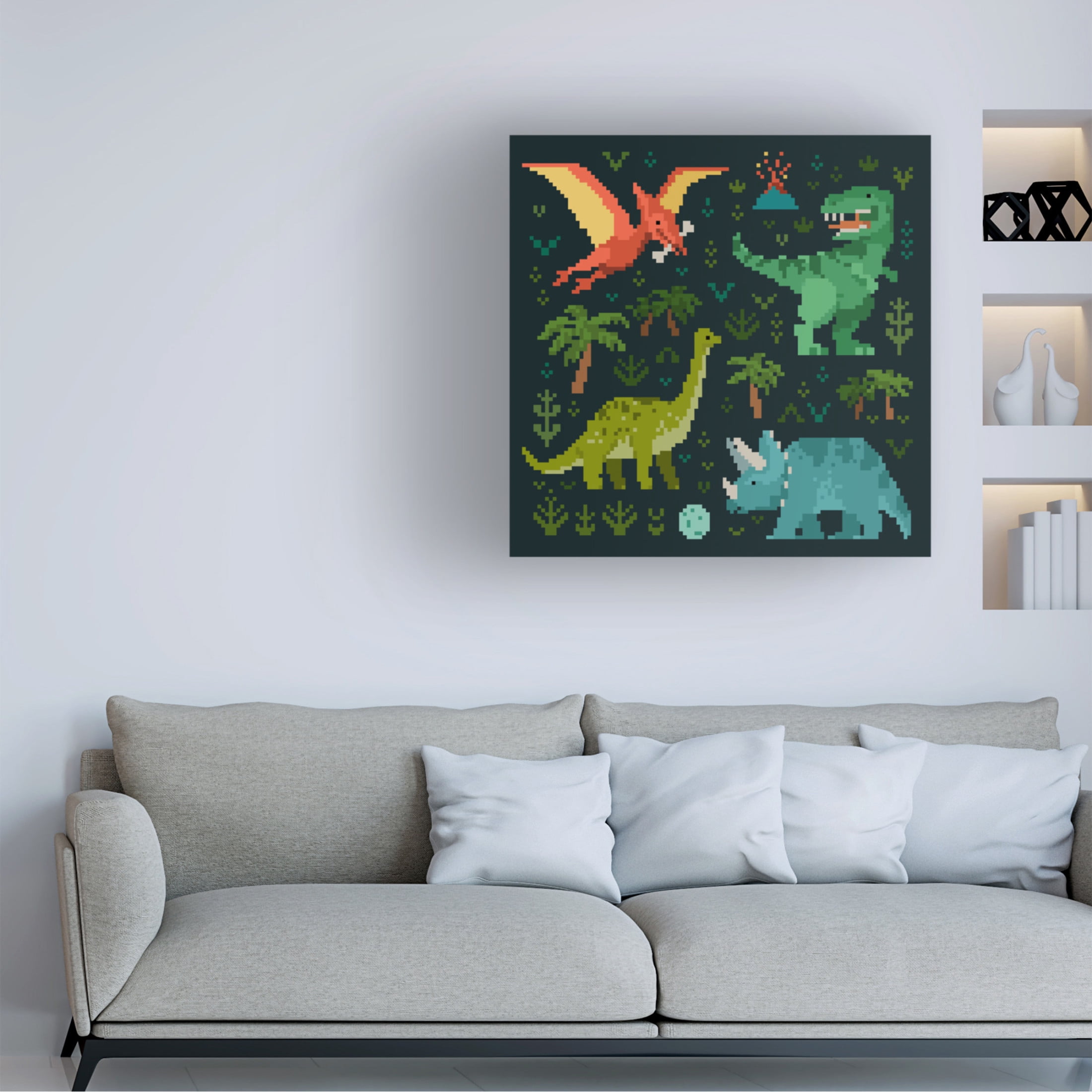 Trademark Fine Art Victoria Barnes  Pixel Dinos V Canvas Wall Art