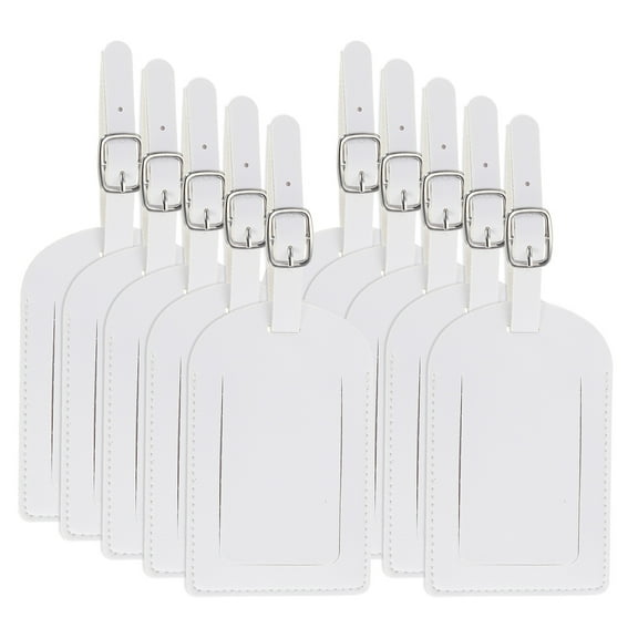 Uxcell Leather Luggage Tag, 50 Pcs Luggage Tags Pu Bag Tags for Suitcases Airplane Travel Essentials, White