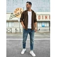 thumbnail image 3 of COOFANDY Men's Waffle Button Down Shirts Casual Long Sleeve Shacket Jacket with Pockets, 3 of 6