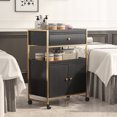 thumbnail image 4 of Hironpal Salon Rolling Cart with Wheels, Mobile Beauty Trolley with Drawers for Salon, Beauty, Spa, Black, 4 of 8