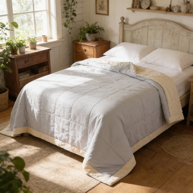 Deeceymbur Cooling Summer Quilt Washable Double Layer Yarn Air Conditioning Core Cool Feeling Lightweight Breathable Soft