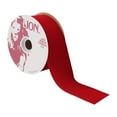 thumbnail image 1 of Lion Flocked Velvet Ribbon, NOT WIRED 2-1/2" Wide, 25 Yards, Sherry, 1 of 1