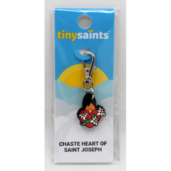 Tiny Saints Chaste Heart of Saint Joseph CHARM NEW Lanyard Backpack Purse