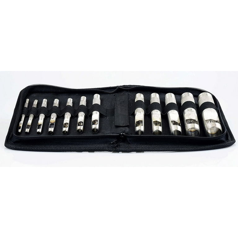 12 Pcs Set Hollow Punch Heavy Duty Leather Punch Cutter Tool With