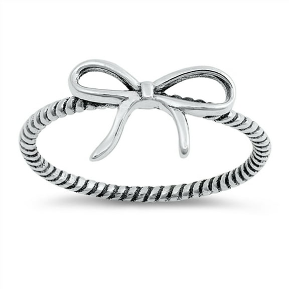 Ribbon Infinity Loop Knot Gift Ring .925 Sterling Silver Rope Band Jewelry Female Male Size 10