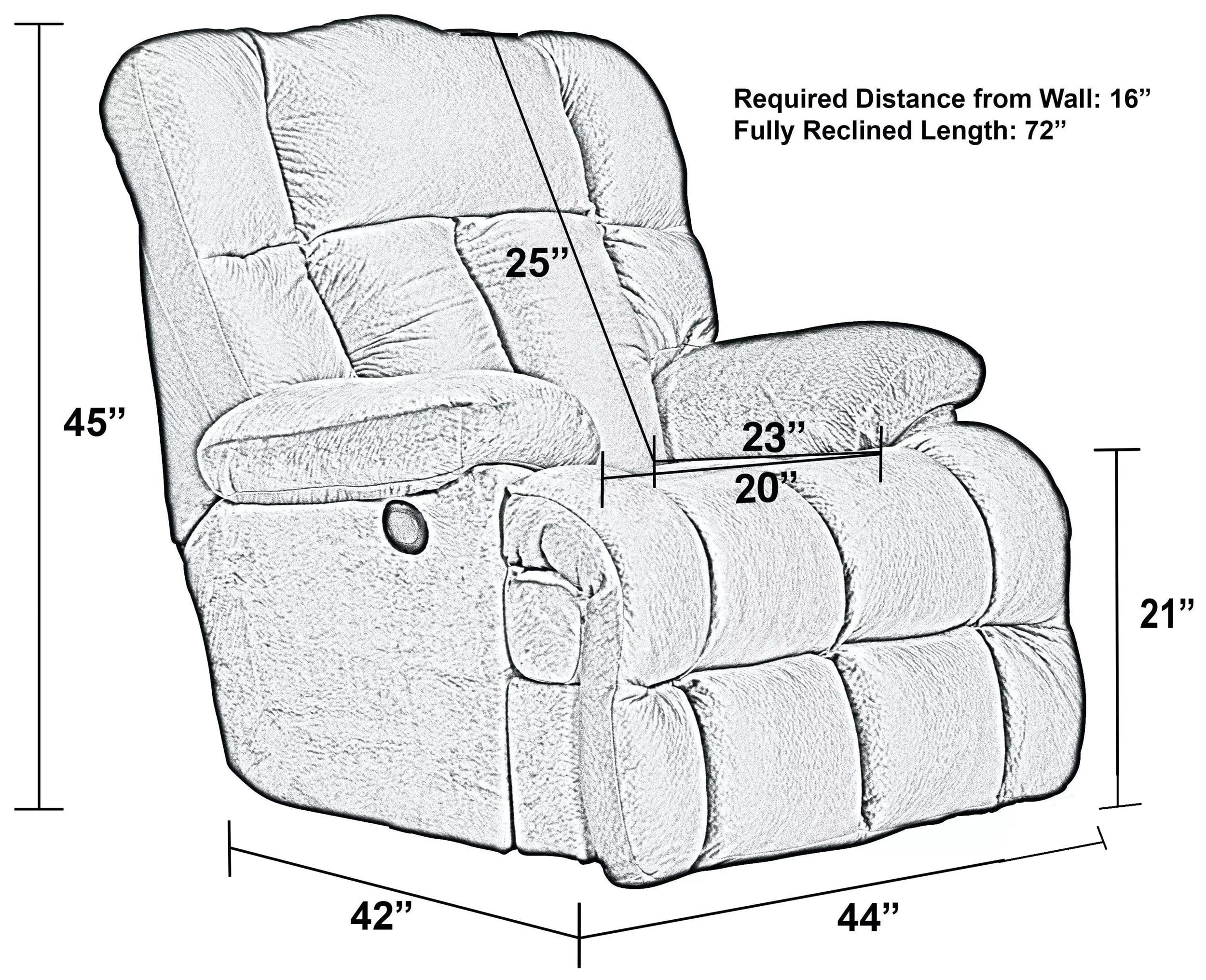 Catnapper Cloud 12 Power Lay Flat Chaise Recliner in Chocolate