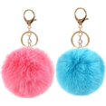 thumbnail image 4 of YISITIAN 8cm Pom Pom Keychains Faux Rabbit Fur Ball Keychain Car Keyring Fluffy Pompom Key Chains Key Holder Handbag Charms CJ919-91412, 4 of 9