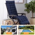 thumbnail image 4 of Eurhowing 16"×44"x3" Thick Rocking Chair Cushion, Double-Sided Recliner Chair Pad with Secure Ties, Foldable Lounge Chaise Cushion for Home, Navy Blue, 4 of 9