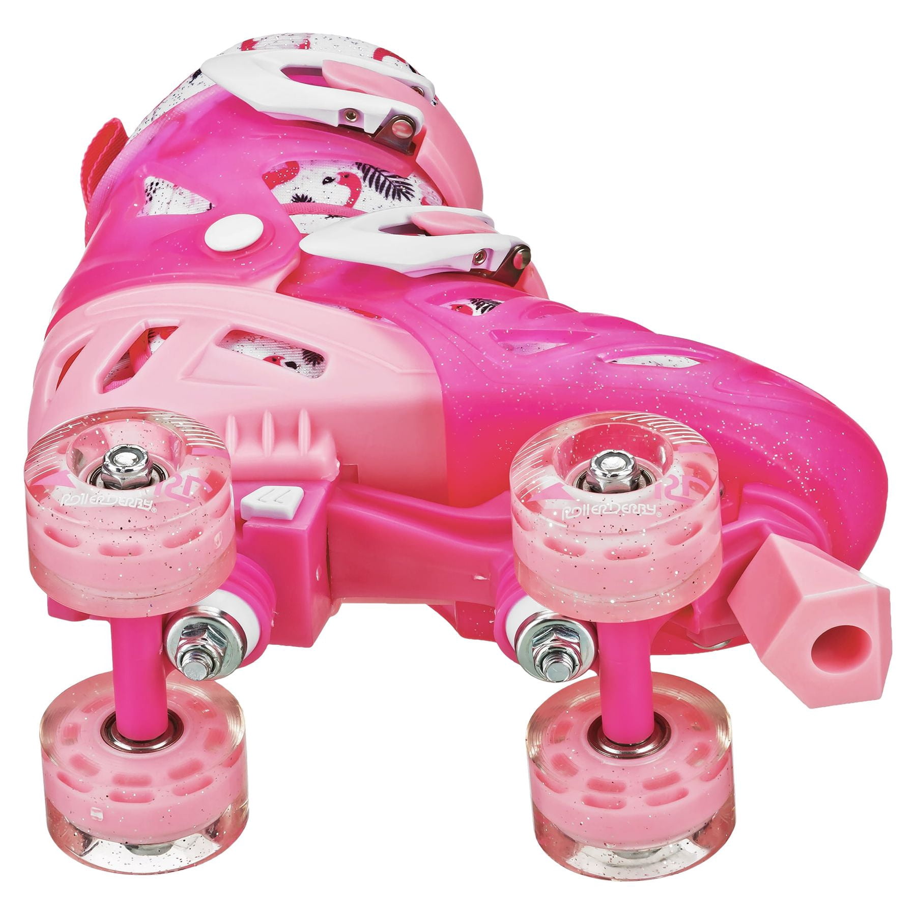 Roller Derby LTX500 Girls Adjustable Roller Skates Medium (3-6) Pink Flamingo