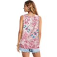 thumbnail image 2 of FUIALDOLG Womens Sleeveless Tops Cherry Blossom Dragonfly Tank Tops Pink Floral Pleated Tunic Shirts Basic Blouse V Neck T-shirt Trendy Lady Summer Outfits,2XL, 2 of 7