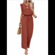 thumbnail image 1 of para Mujer, Verano 2025, Mangas con Volantes, Cuello Cuadrado, con Cordón y Bolsillos, Color Naranja, Talla L, 1 of 9