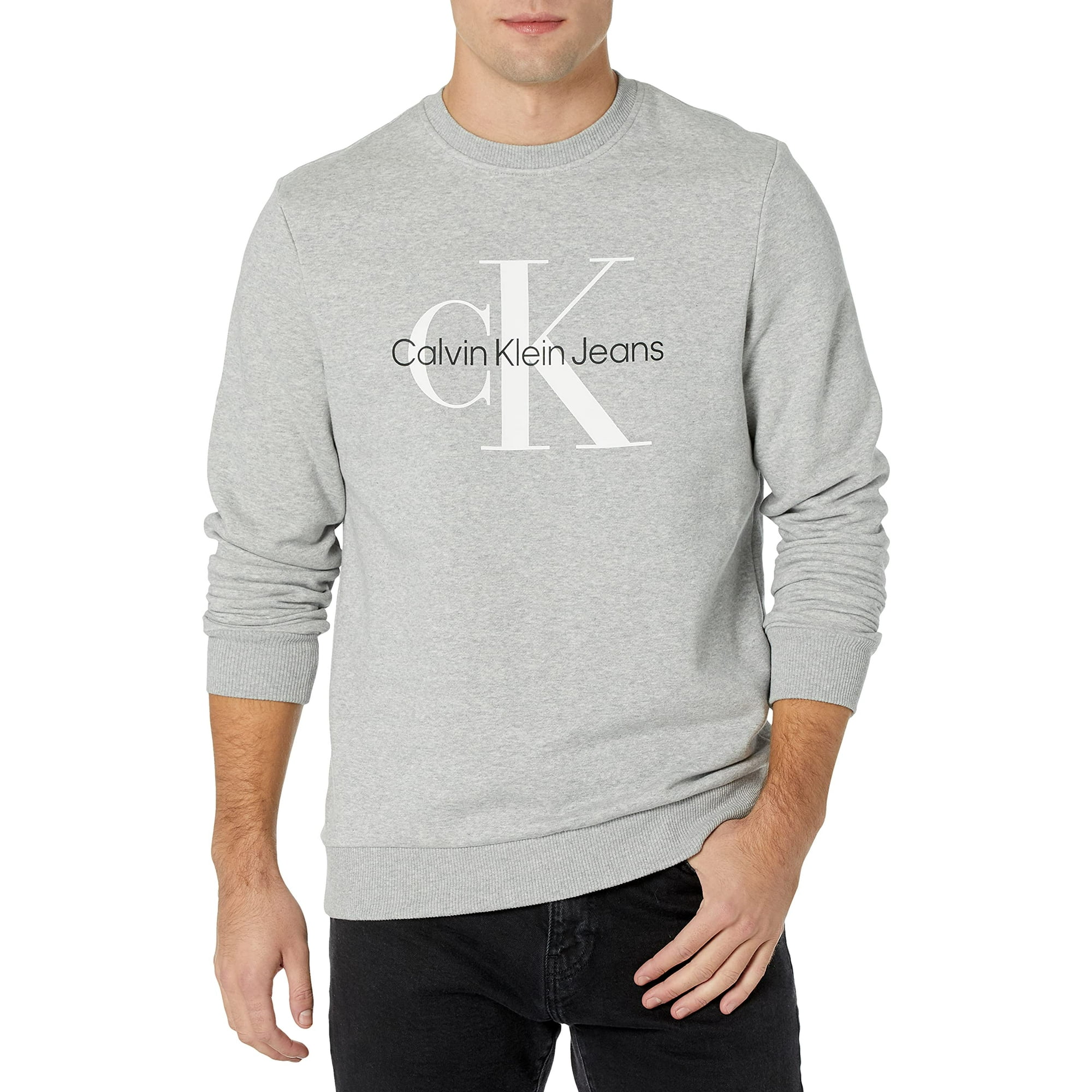 Calvin Klein Men's Monogram Logo Crewneck Heroic Grey Heather, Medium | Walmart Canada