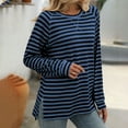 thumbnail image 6 of LEBONYARD Womens Shirts Long Sleeve,Fall Womens Tops Long Sleeve,Women's New Fashion Casual Solid Color Hollow Round-Neck Long Sleeve Raglan Sweater Top Dark Blue L, 6 of 6