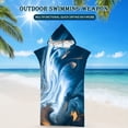 thumbnail image 2 of Hooded Cloak Beach Towel Printed Swimming Towel Microfiber Bathing Bathrobe, 2 of 6