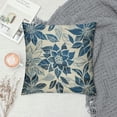 thumbnail image 2 of Creowell Navy Blue Beige Dahlia Pillow Covers Rustic Geometric Flower Outdoor Cream Decorative Throw Pillows Summer Floral Farmhouse Pillowcases  Cushion Case Decor for Home Sofa Couch Bed, 2 of 5