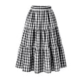 thumbnail image 5 of Agnes Orinda Women's Plus Size Plaid Skirts 1950s Gingham Tiered Layer Flowy Maxi Summer Casual A Line Skirts with Pockets 2X Black, 5 of 7