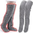 thumbnail image 1 of Snuggs Cozy Socks Thigh High Knee High Cuddly Paws High Socks Grey, 1 of 4
