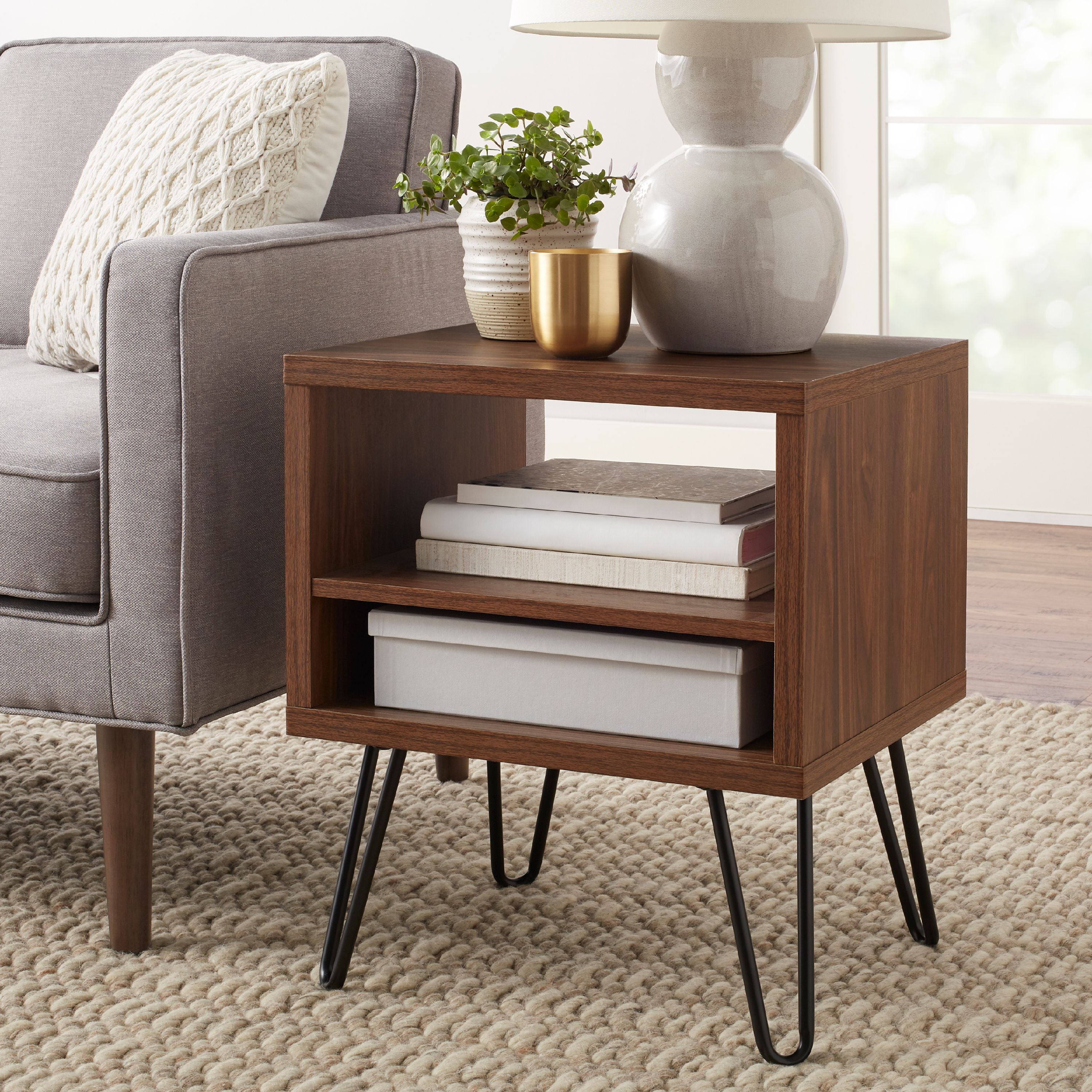 Mainstays Bennett Mid-Century Hairpin Accent Table by BDDMI
