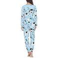 thumbnail image 3 of Renewold Women's Pajama Long Sleeve Sleepwear 2 Piece Pajamas Set Soft Comfortable Pj Animated Cow Print Lounge Sets Daily Indoor Yoga Sweatpants Size 3XL, 3 of 5