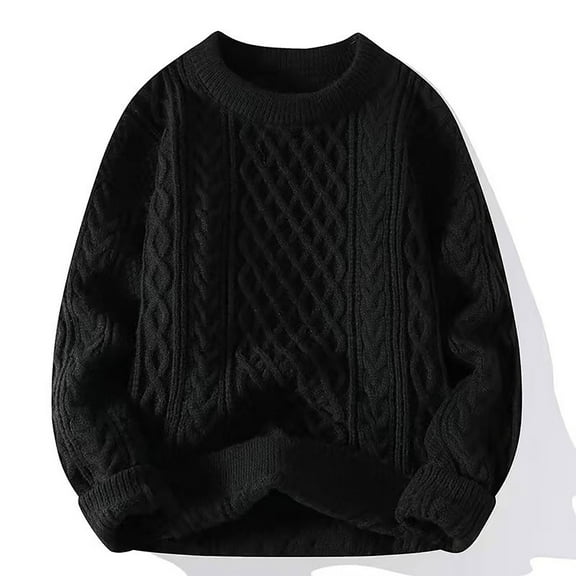 JTieacloth Warm Cardigan Sweaters Autumn And Winter Men's Lazy Senior Sense Of Thick Knitted Jacket Christmas Couple Line Clothing(Black)