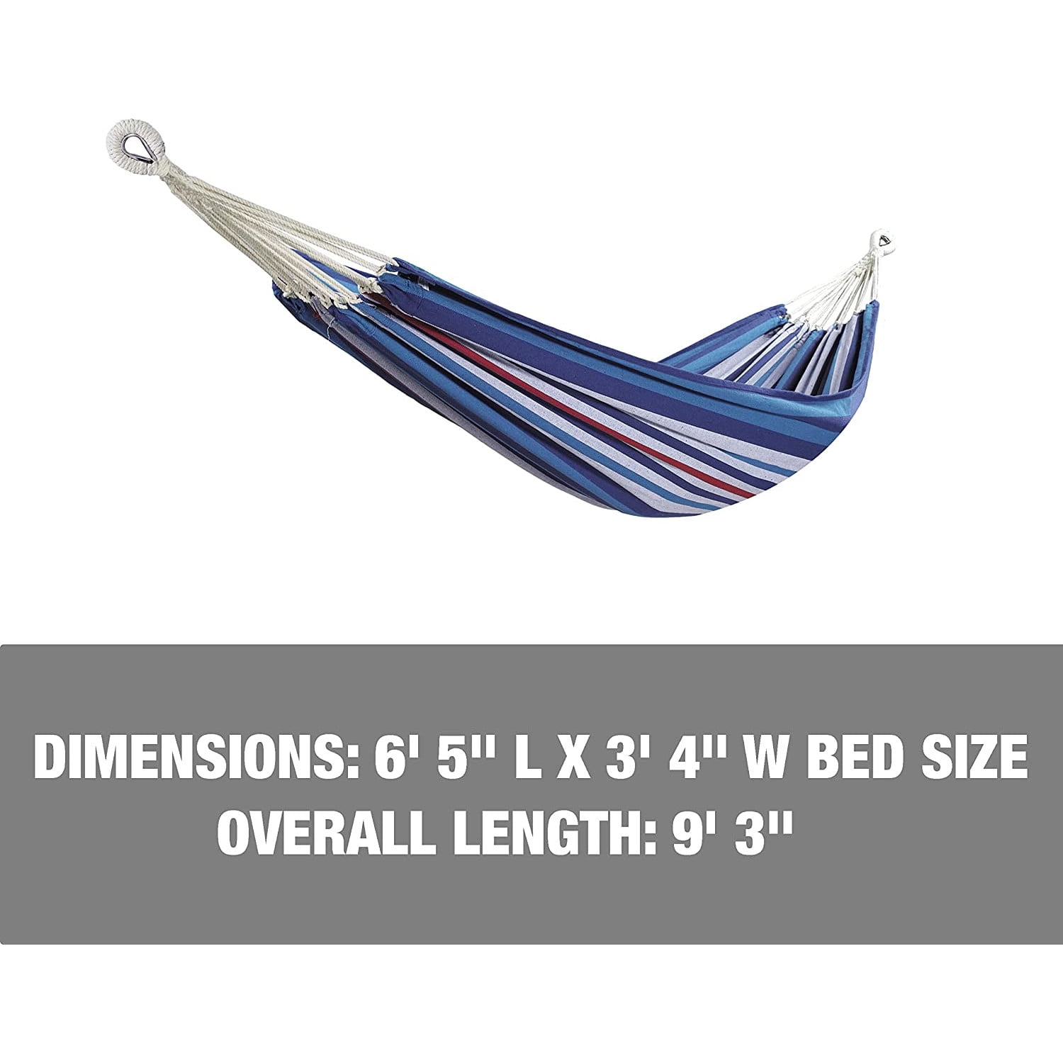 Bliss Hammocks Cotton-Polyester Multi Color Hammock in a Bag, 1 Person Weighing up 220 lbs