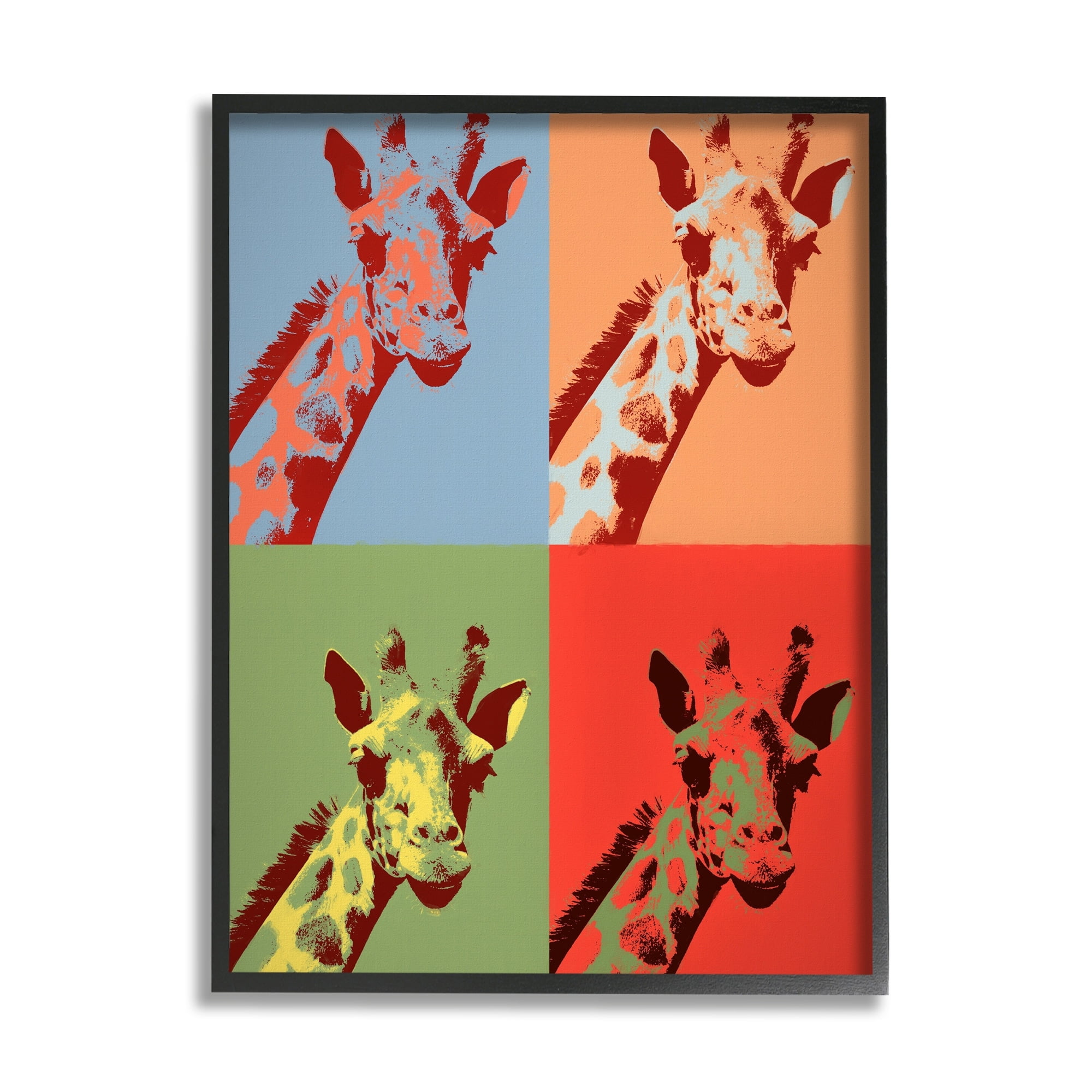Stupell Industries Pop Style Giraffe Primaries Modern Contemporary Animal Framed Wall Art, 24 x 30, Design by Daniel Sproul