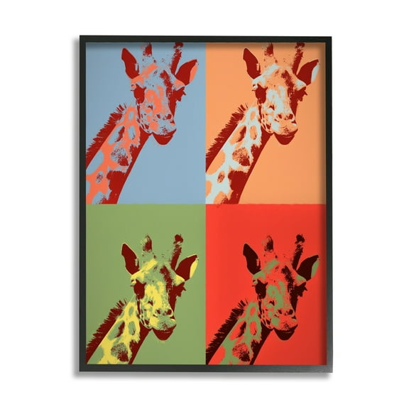 Stupell Industries Pop Style Giraffe Primaries Modern Contemporary Animal Framed Wall Art, 16 x 20, Design by Daniel Sproul