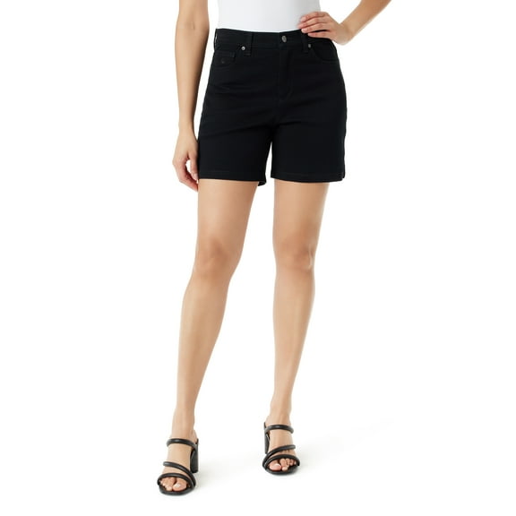 Gloria Vanderbilt Women's High Rise Amanda Shorts, 6" Inseam