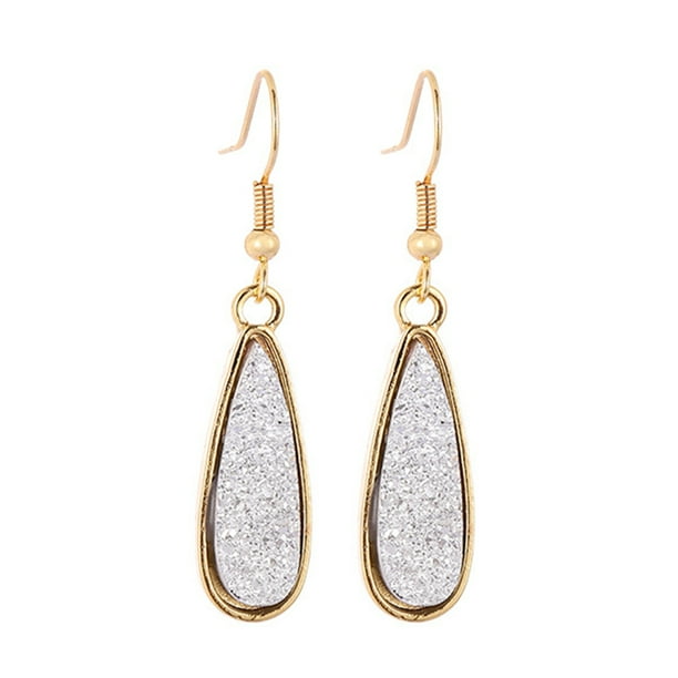 1 par de pendientes en forma de gota de agua, accesorios de joyería simples, suministro a juego de ropa, pendientes de aleación para mujeres y Ropa, zapatos y accesorios Miscelánea Blanco Guardurnaity AP009625-03B
