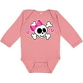 thumbnail image 3 of Inktastic Valentine Holiday Girls Skull Girls Long Sleeve Baby Bodysuit, 3 of 5