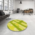 thumbnail image 4 of Ahgly Tapis d'Intérieur Lavable en Machine Carré Vert Pistache Transitionnel, 7 Pieds Carré, 4 of 7