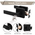thumbnail image 6 of 3 Pack Interior Bedroom Entrance Door Lever Doorknobs Door Lock One Keyway Entry Keyed Entrance Lockset in Black Each with 3 Keys, 6 of 9