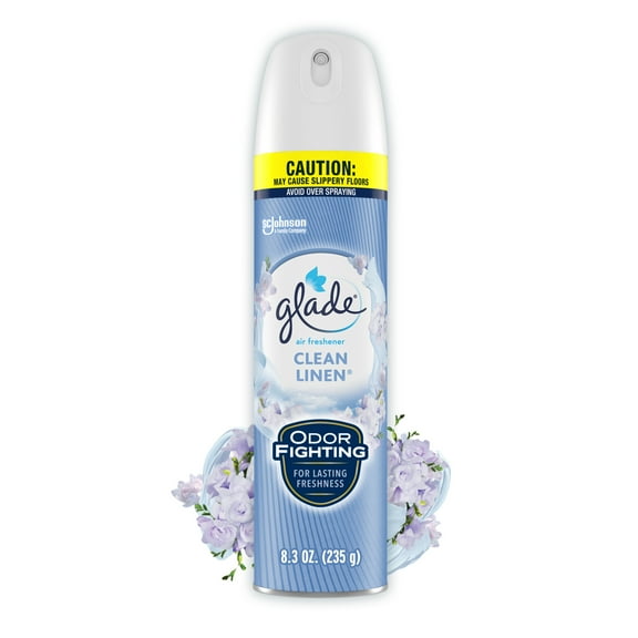 Glade Air Freshener Spray, Stocking Stuffers, Clean Linen Scent, Fragrance Infused with Essential Oils, 8.3 oz